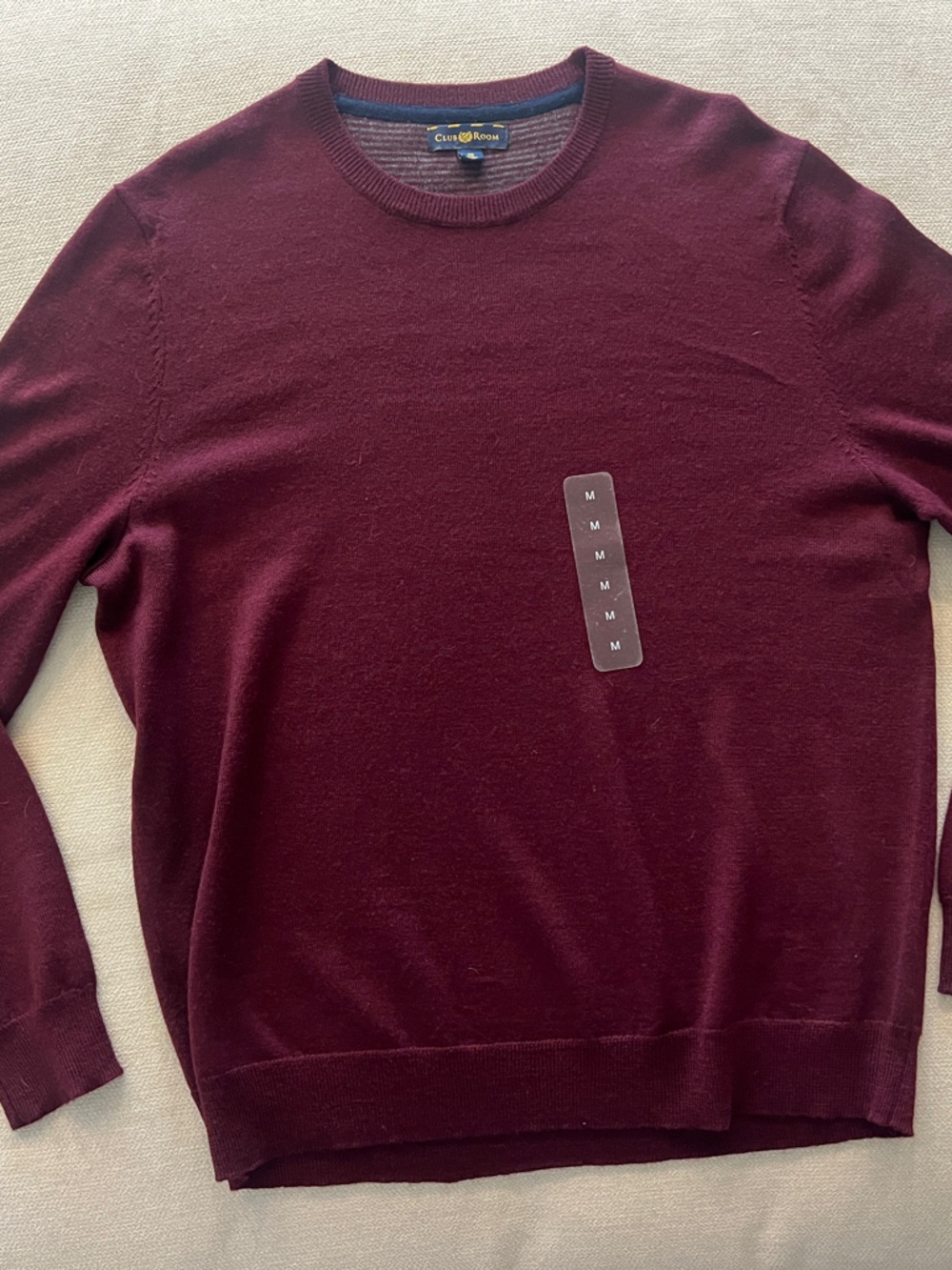 Club Room Men's Burgundy Crewneck Sweater